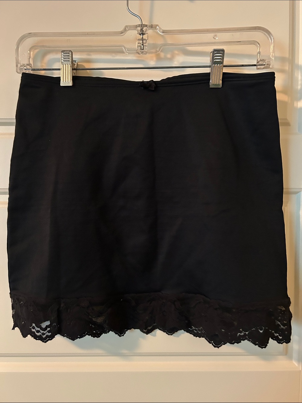 Nancy Ganz Black Lace-Trim Half Slip